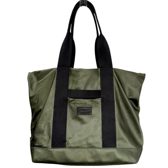 Rebecca Minkoff Totebag Olive Green Satin Overnighter Carryon - Picture 1 of 16